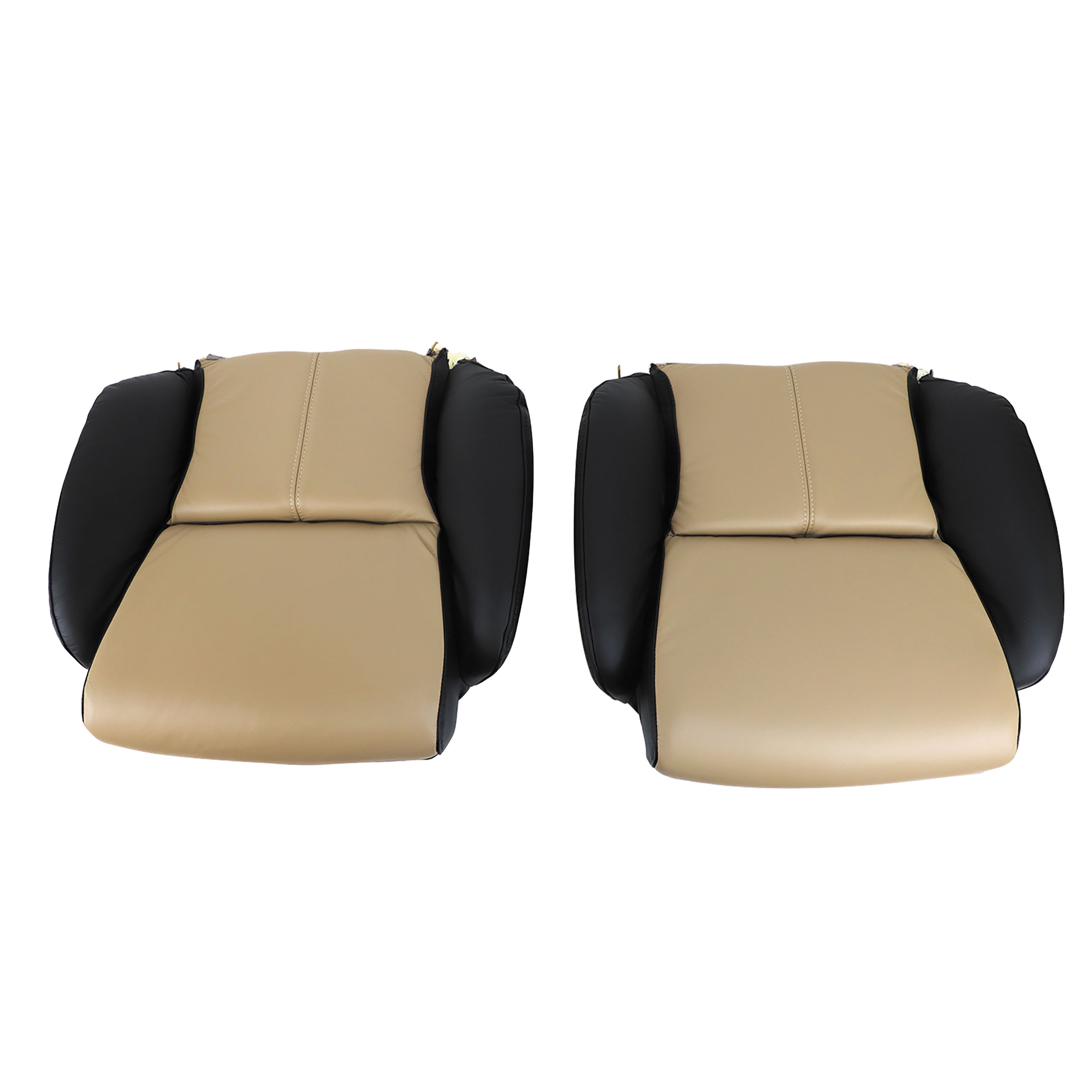 1997-2004 Corvette 100% Leather Standard Seat Covers - Black & Torch Red - CA