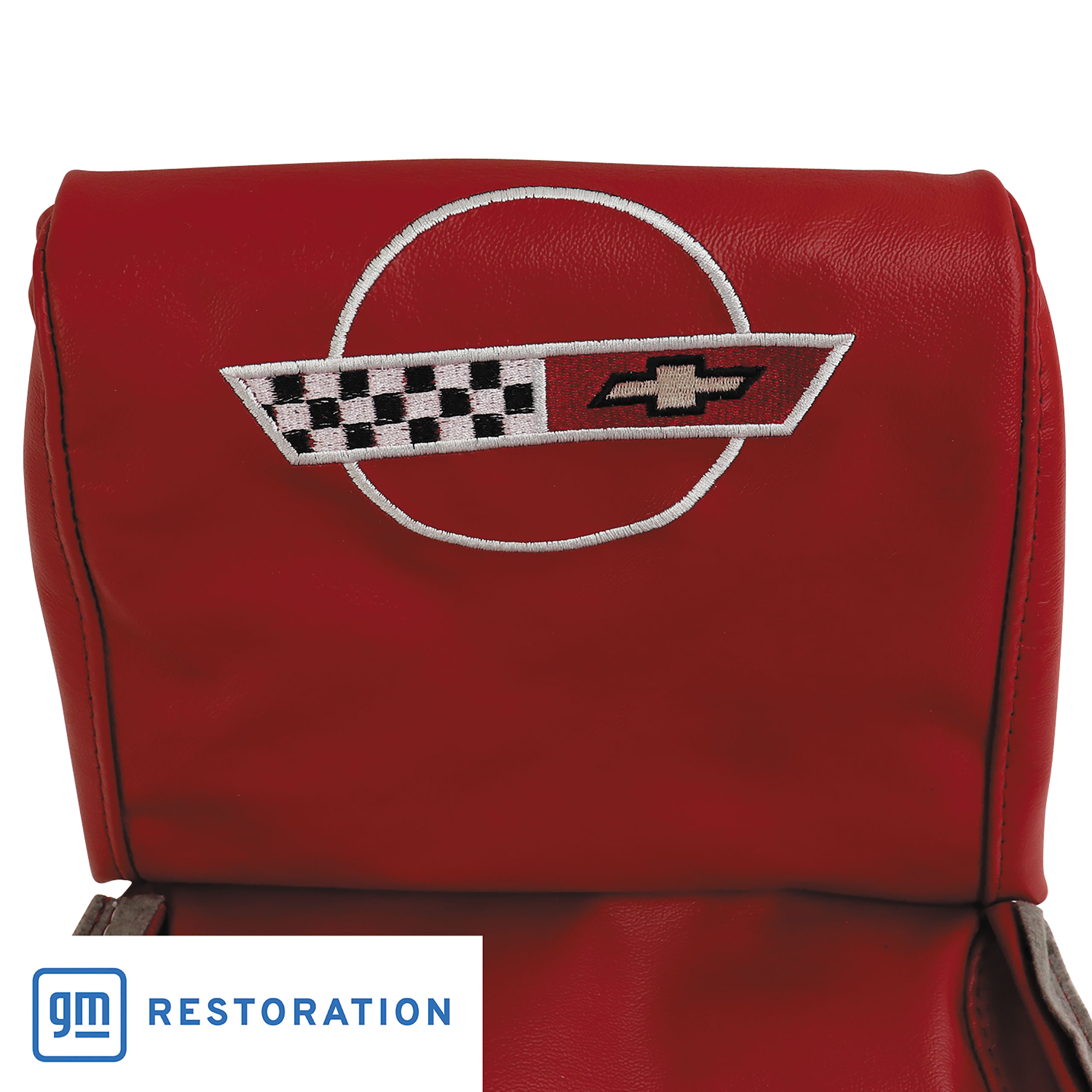 1984-1985 Corvette OE Style Embroidered Standard Leather Seat Covers W/Non-Perf Inserts - Blue - CA main image 1