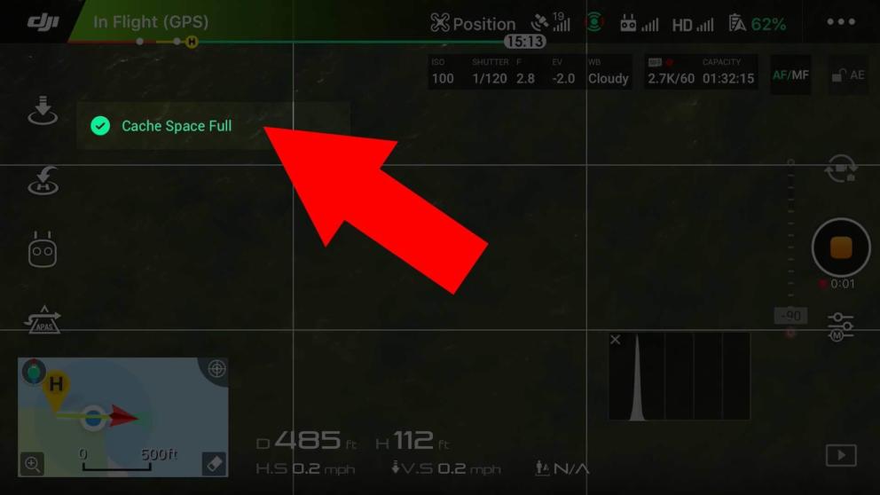DJI Cache Full Error, What It Means & Settings Tutorial | Spark, Mavic, Phantom Banner Image
