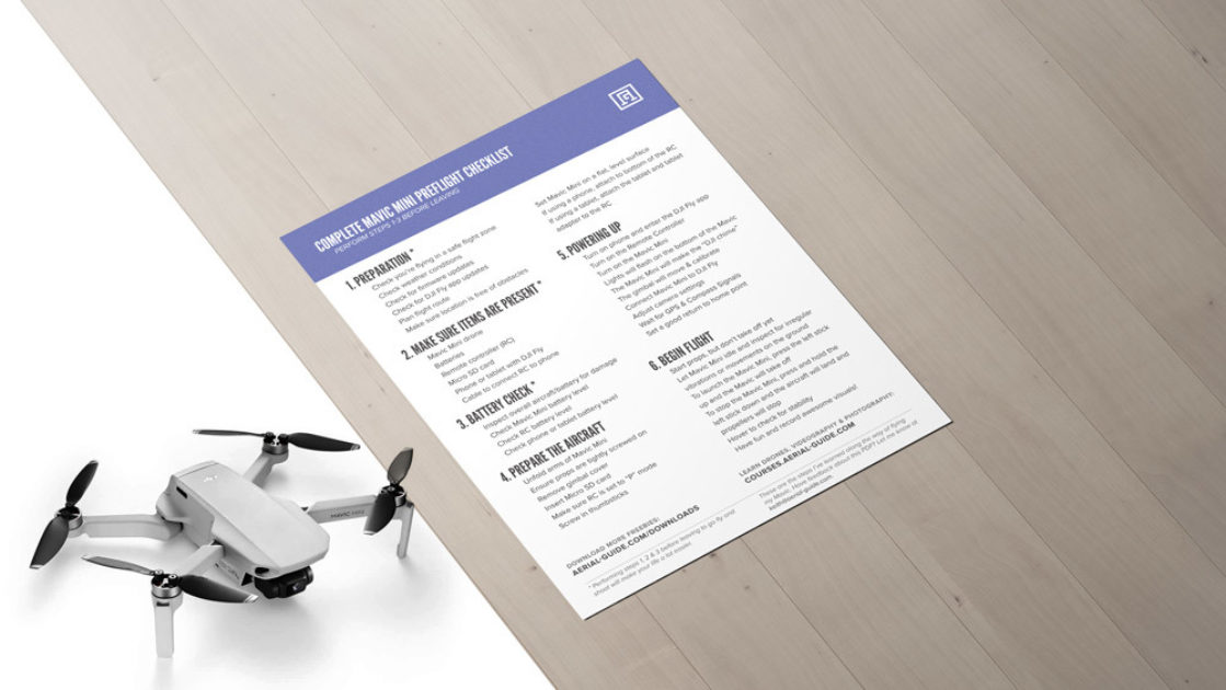 DJI Mavic 2/3/4 Preflight Laminated Checklist – Large Print XL Edition, Bioluminous