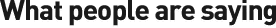 What people are saying