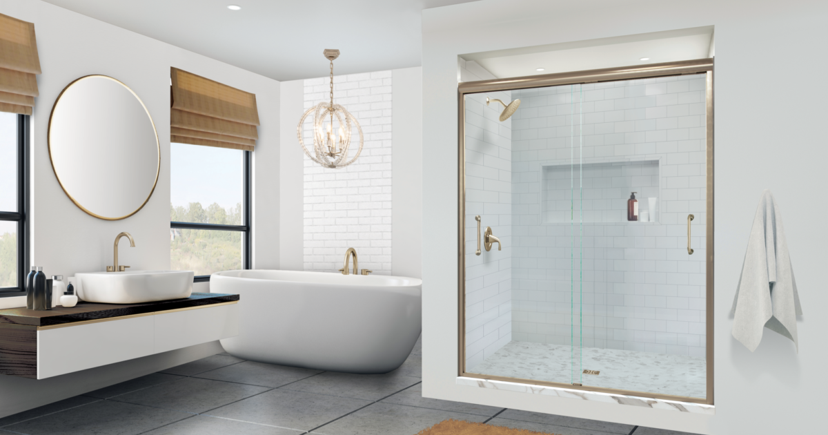 Infinity 4500 Bypass Sliding Door Dual Pull Handle Basco Shower Doors