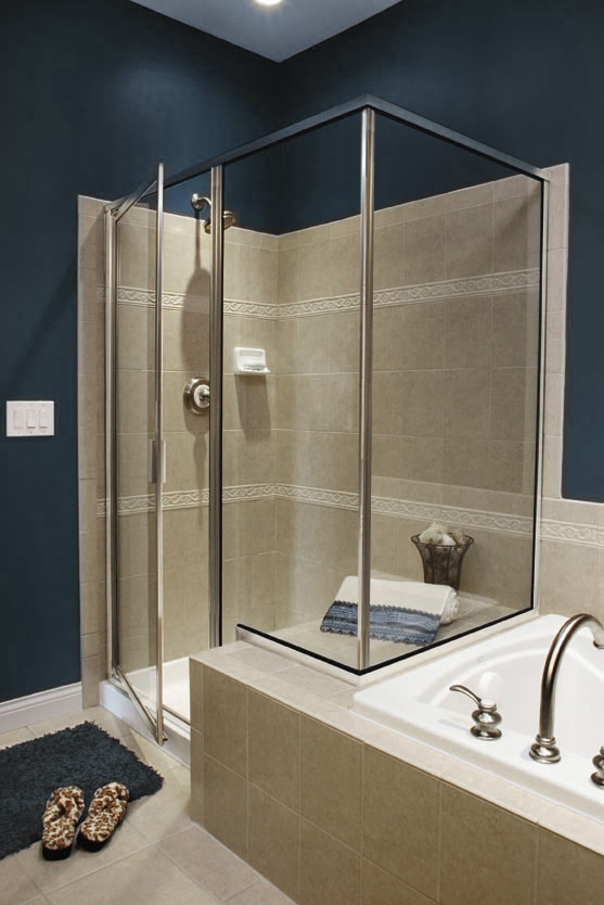 Brushed Nickel Corner Post Blue