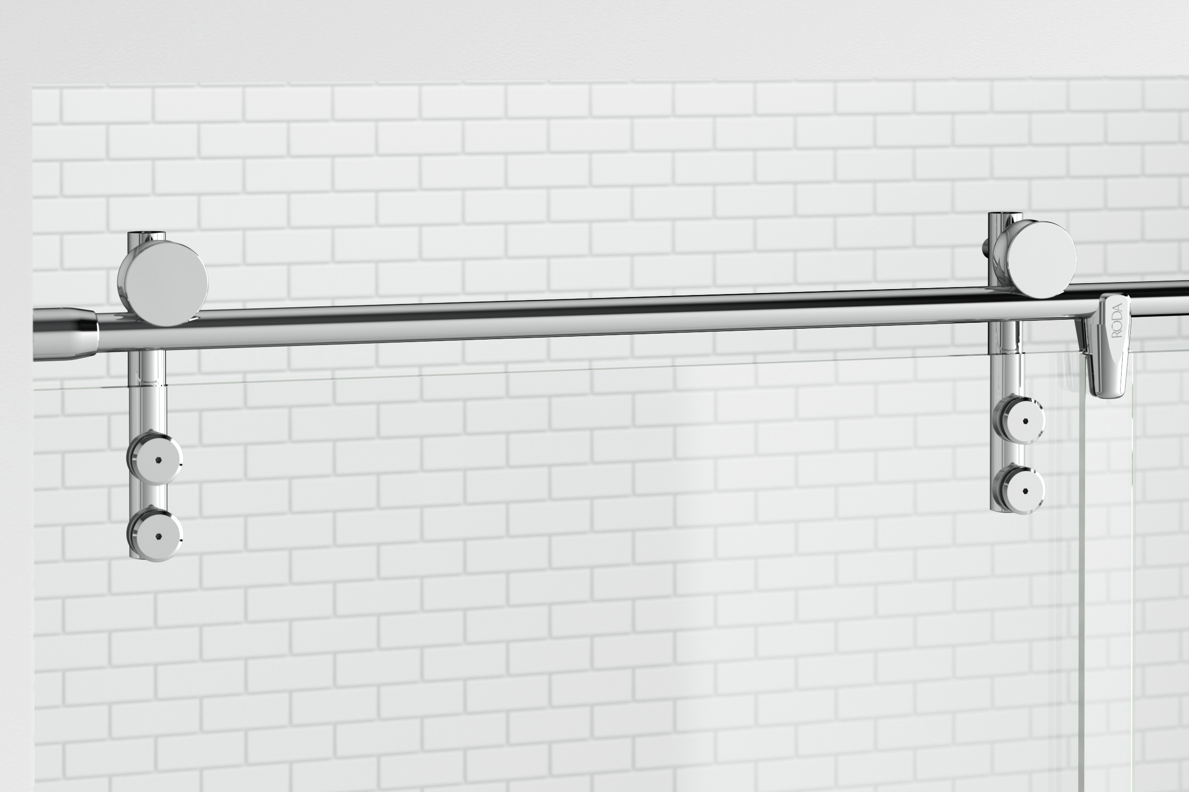 Rolaire Frameless 3/8inch Glass Rolling Door &… Basco Shower Doors