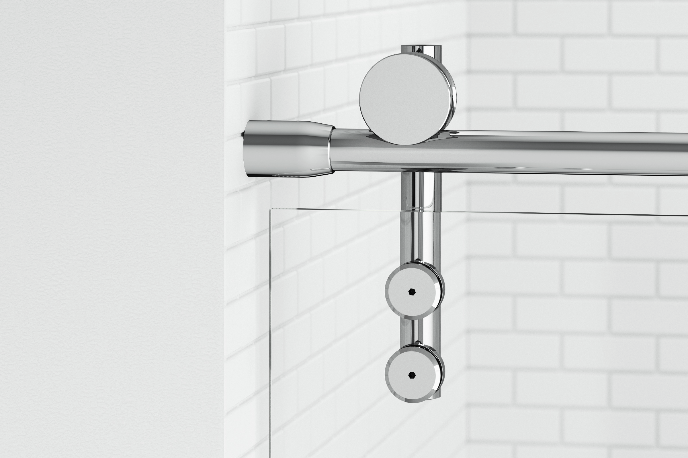 Rolaire Frameless 3/8inch Glass Rolling Door & Panel Shower Door