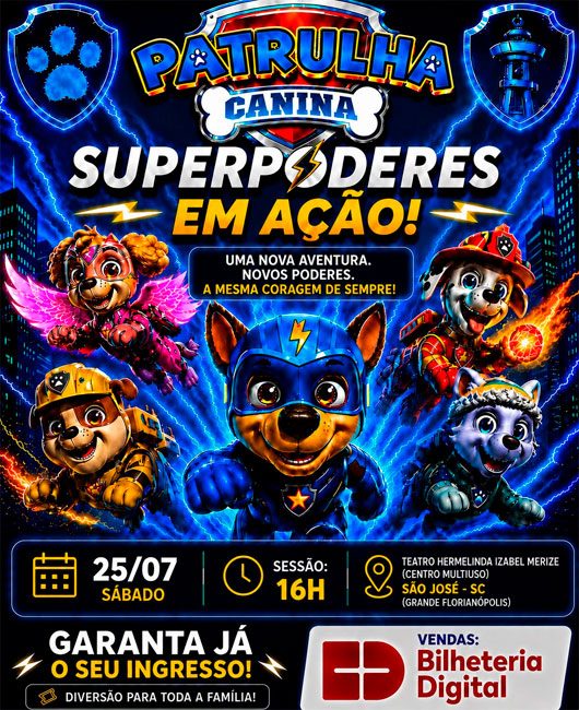 Patrulha Canina Super Poderes em São José