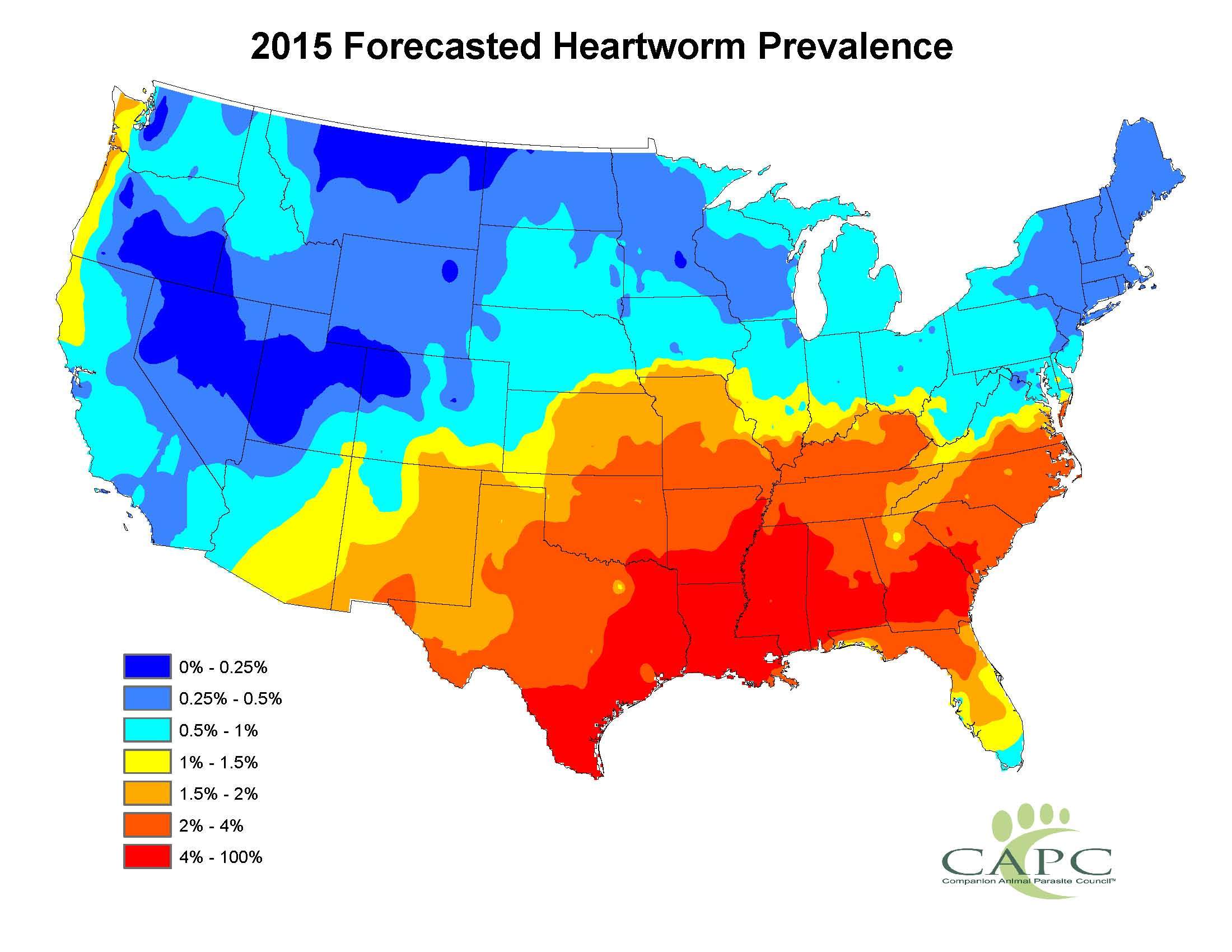 Companion Animal Parasite Council Releases its Annual Parasite Forecasts