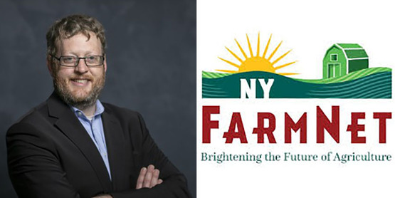Adam Howell, NY FarmNet Outreach Director, FarmNet logo