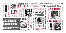 Wordle image comprised of many words that reflect Cooperative Extension's mission and programs.
