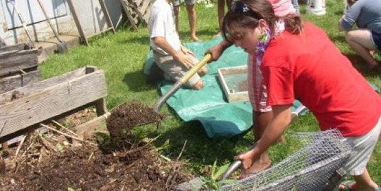 Youth turn compost - looking good!