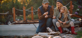 parenting in the autumn stone skipping