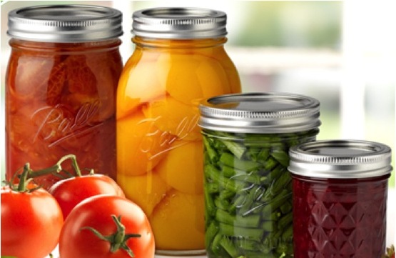 canning jars bright colors