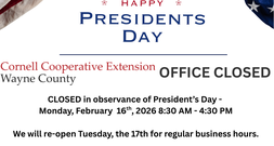 CLOSED for President's Day - Feb 16, 2026