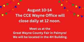 CCE closing 12 noon during fair week