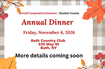 Friday, November 6 - Annual Dinner from 5-8 pm at the Bath Country Club.  There will be dinner, a silent auction and trivia!