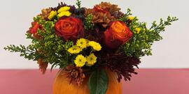 pumpkin floral arrangement