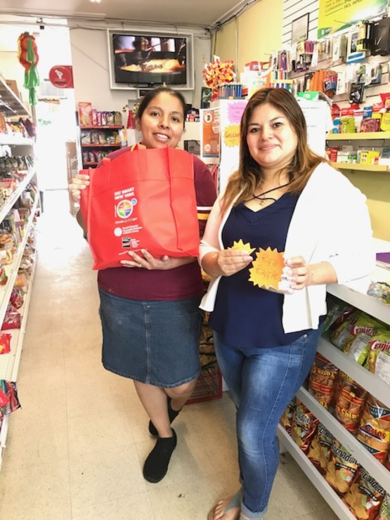shopping at a healthy corner store