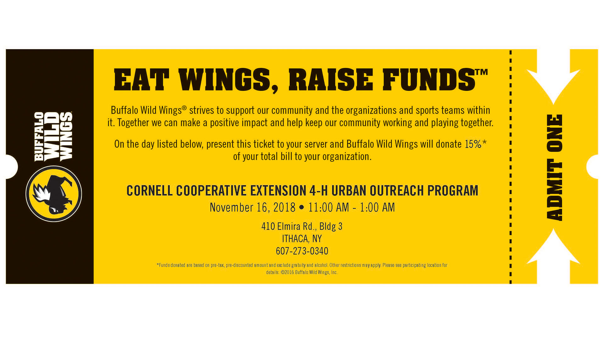 Cornell Cooperative Extension 4H Urban Outreach Buffalo Wild Wings