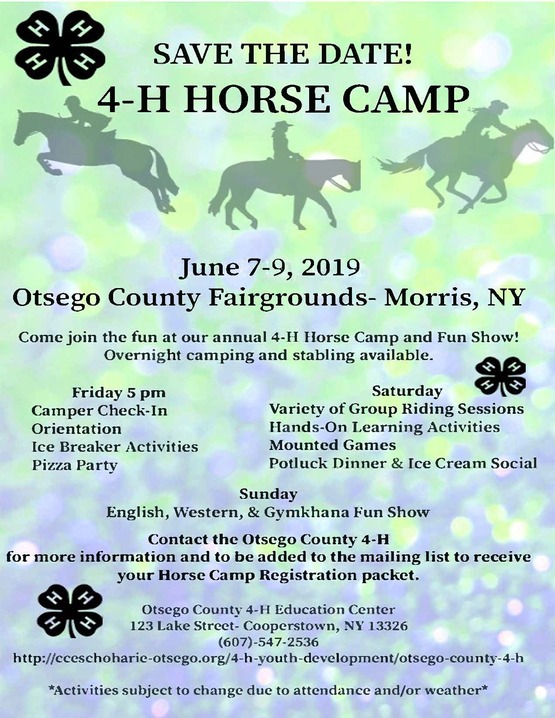 Cornell Cooperative Extension 4H Horse Camp Otsego County