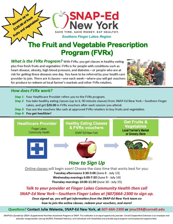Cornell Cooperative Extension Fruit & Vegetable Prescription Program