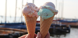 two ice cream cones
