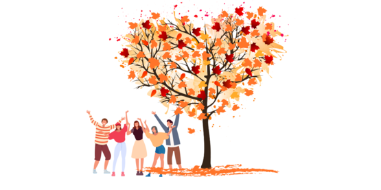 small tree w/ people