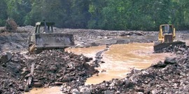 Bulldozers involved in stream restoration, from 'DEC Guidelines for Post-Flood Stream Construction' online at http://www.dec.ny.gov/docs/administration_pdf/postfloodguid.pdf