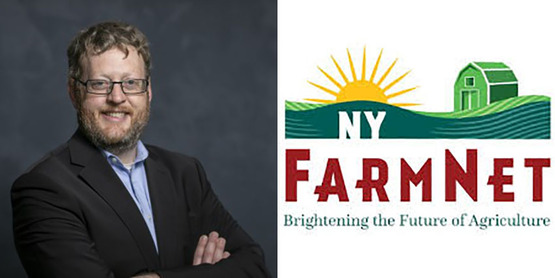 Adam Howell, NY FarmNet Outreach Director, FarmNet logo