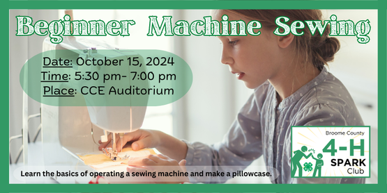 Members will learn the basics of operating a sewing machine while creating their own stitch sampler book. They will then move on to sewing a pillowcase to take home.
