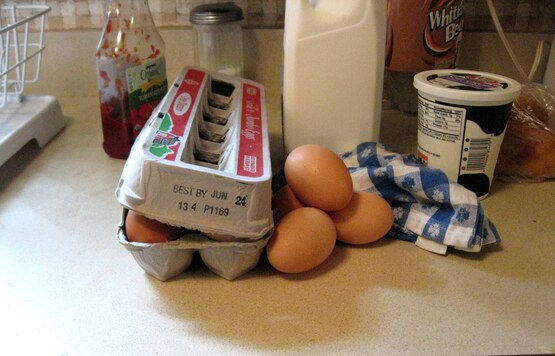 various food products with expiration dates