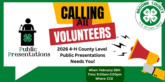 Volunteer Opportunity: 4-H County Level Public Presentations