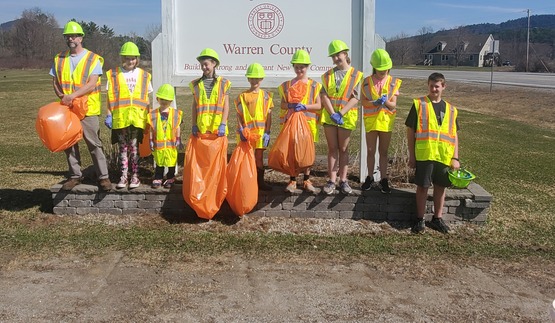 4-H community roadside clean-up day.  