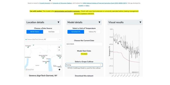Grape Cold Hardiness Risk Assessment Tool