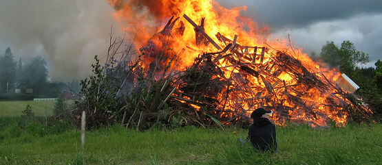 Midsummer bonfire in Finland