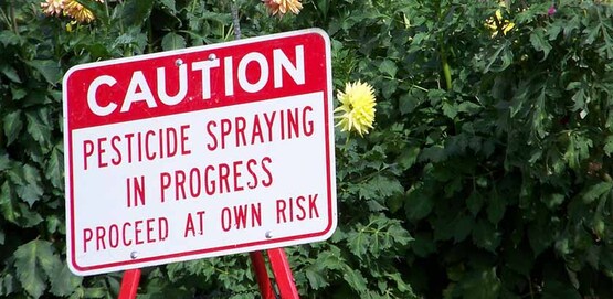 caution sign re: pesticide use