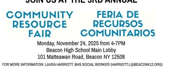 Beacon City School District- 3rd Annual Community Resource Fair 11.24.2025