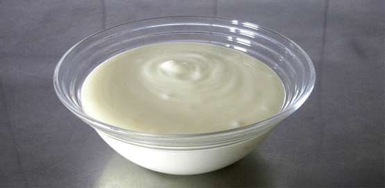 plain white yogurt in a bowl