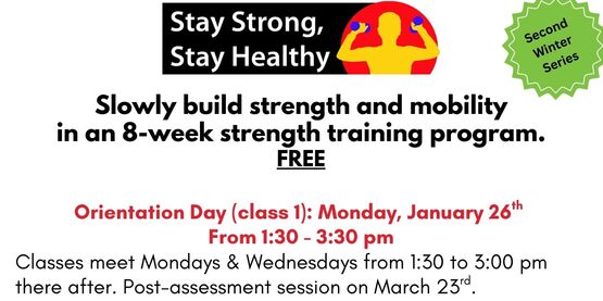Stay Strong, Stay Healthy FREE 8-Week Class 2nd Winter Series