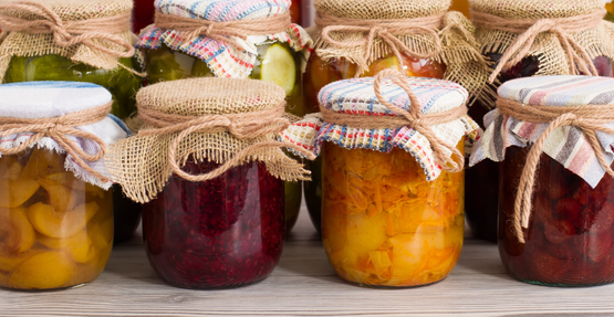 Photo of preserved fruits and veggies