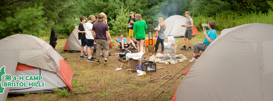 Campers at the Camp Windwalker wilderness camping site.