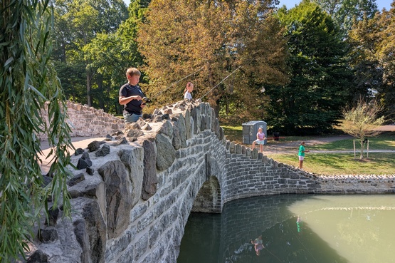 Youth fishing at the park
