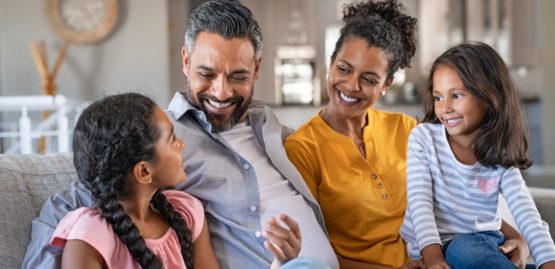 family sitting together