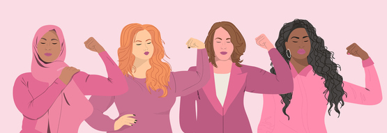 strong women in pink