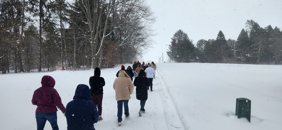 Hike in the snow at the National WHEP training