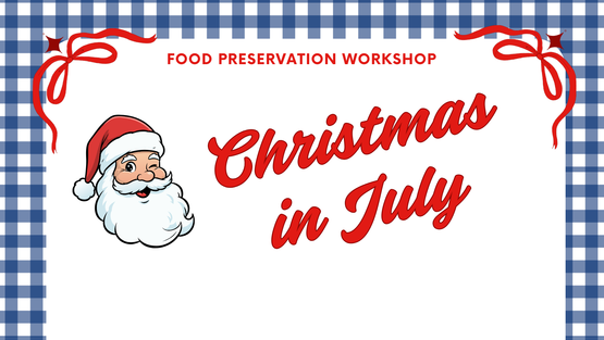 Christmas in July workshop banner