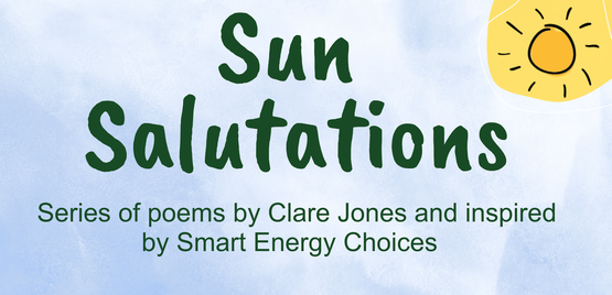 Sun graphic with event tile "Sun Salutations - series of poetry"
