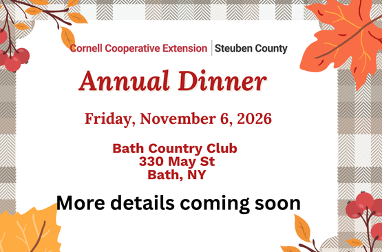 Friday, November 6 - Annual Dinner from 5-8 pm at the Bath Country Club.  There will be dinner, a silent auction and trivia!