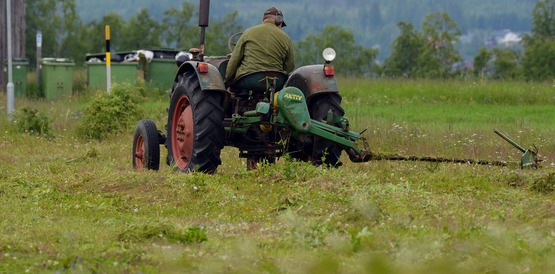 man on tractor