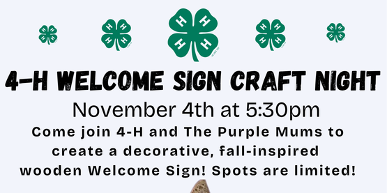 4-H Welcome Sign Craft Night
