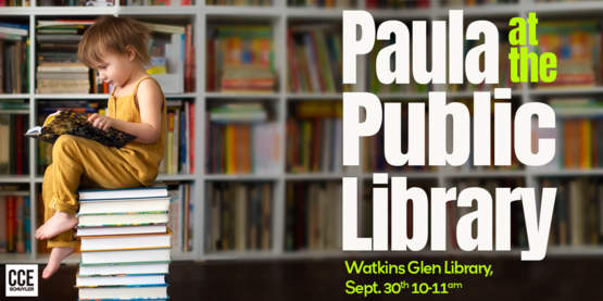 Paula at Library Banner